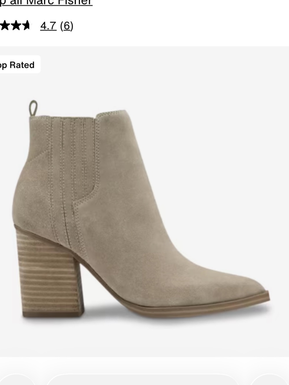 Marc Fisher Taupe Grey Suede Chelsea Ankle Boot